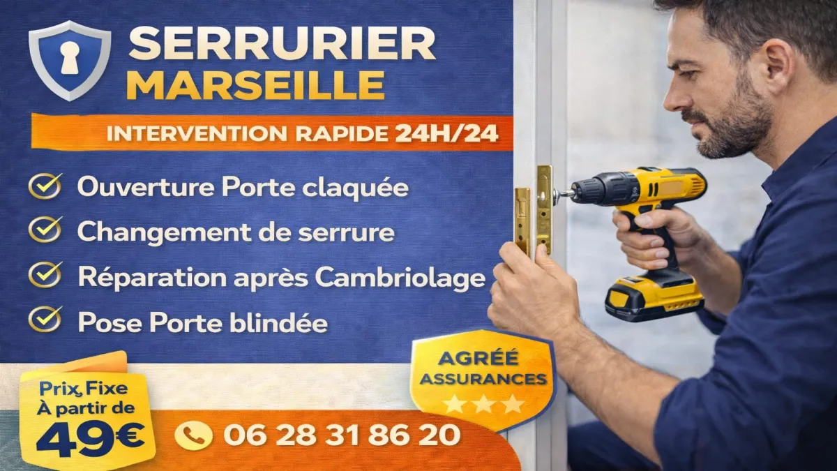 Serrurier urgence à Vieille Chapelle Marseille 13008 24h/24 pour ouverture de porte et dépannage immédiat